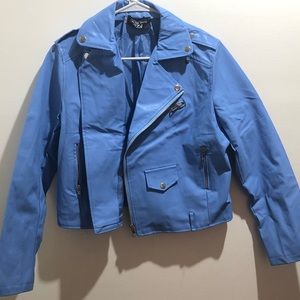 🎉2 for $10 blue leather jacket